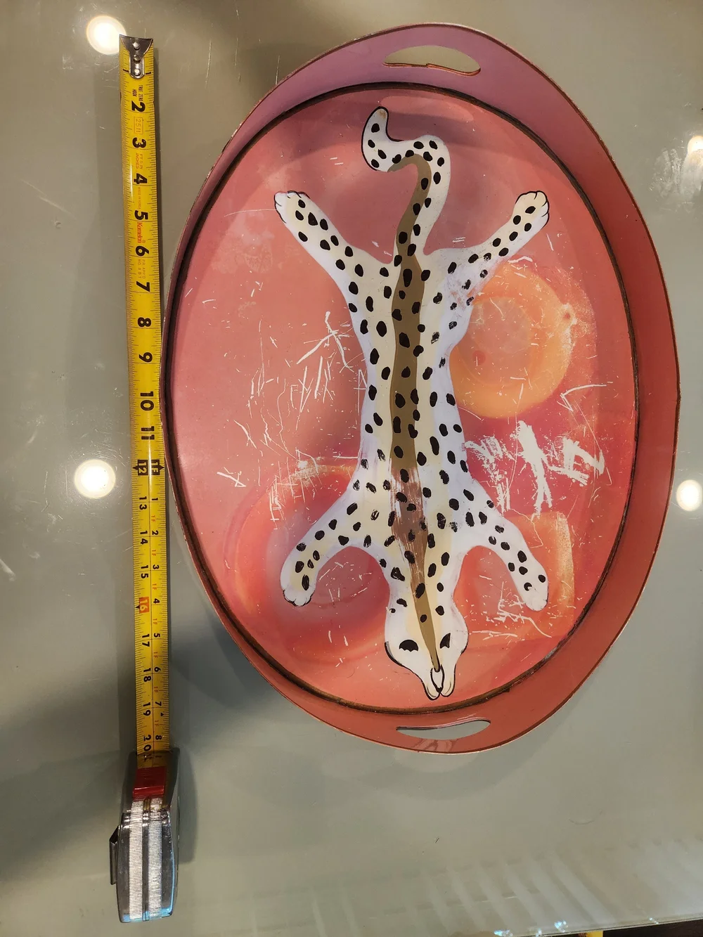 Pink Spotted Cheetah Decorative Wall Tray